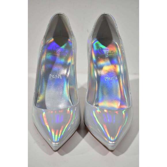 Christian Louboutin Hot Chick 100 Bianco White Patent Psychic AB Heel Pump 38 - Picture 5 of 12